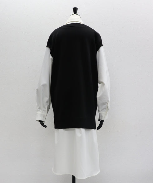 レイヤードルックニットワンピース