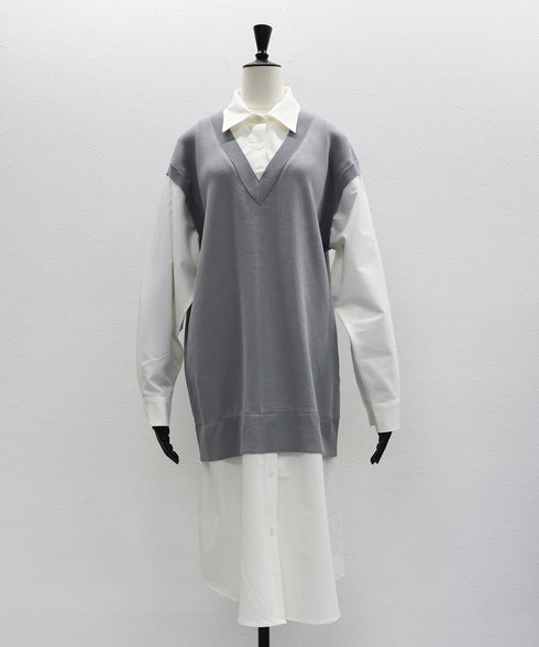 レイヤードルックニットワンピース