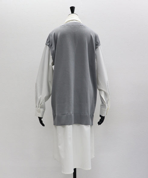 レイヤードルックニットワンピース