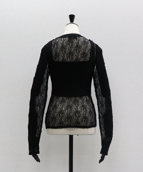 レイヤードレースニット