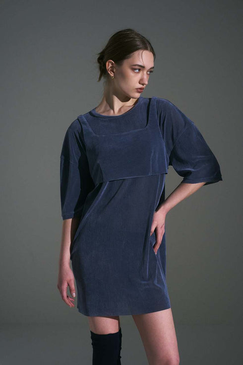 【VERSEAU BRUSHED TULLE AIR】フロッキーチュール 2WAYロングTシャツ&ブラトップセット