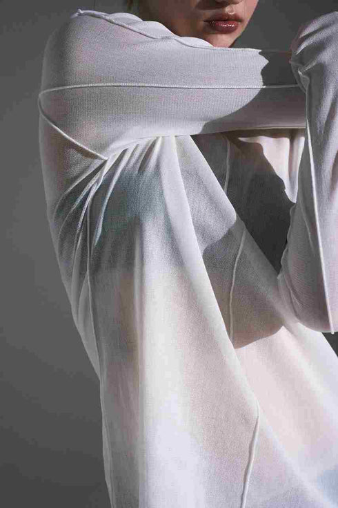 【VERSEAU DRY TULLE AIR】シアーシーム レイヤードチュールトップス