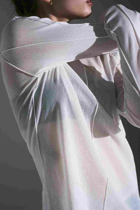 【VERSEAU DRY TULLE AIR】シアーシーム レイヤードチュールトップス