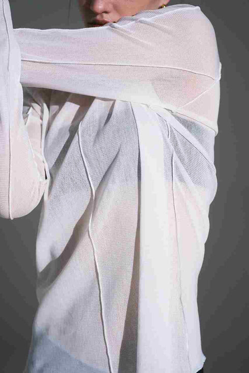 【VERSEAU DRY TULLE AIR】シアーシーム レイヤードチュールトップス