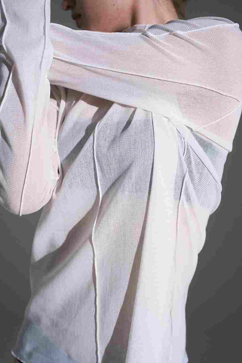 【VERSEAU DRY TULLE AIR】シアーシーム レイヤードチュールトップス