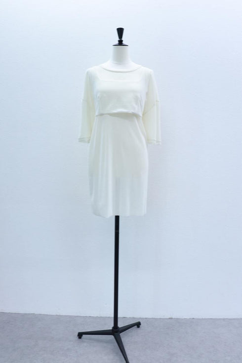 【VERSEAU BRUSHED TULLE AIR】フロッキーチュール 2WAYロングTシャツ&ブラトップセット