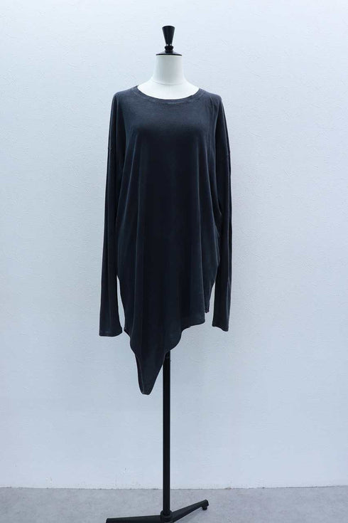 【VERSEAU FADE TEXTURE】2WAY ワンショルレイヤード チュニックロンT