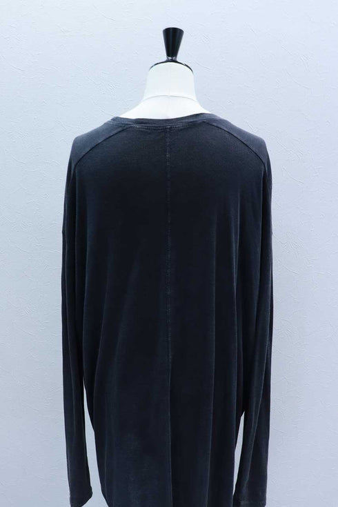 【VERSEAU FADE TEXTURE】2WAY ワンショルレイヤード チュニックロンT