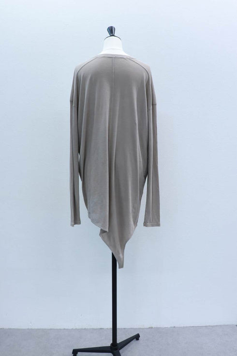 【VERSEAU FADE TEXTURE】2WAY ワンショルレイヤード チュニックロンT