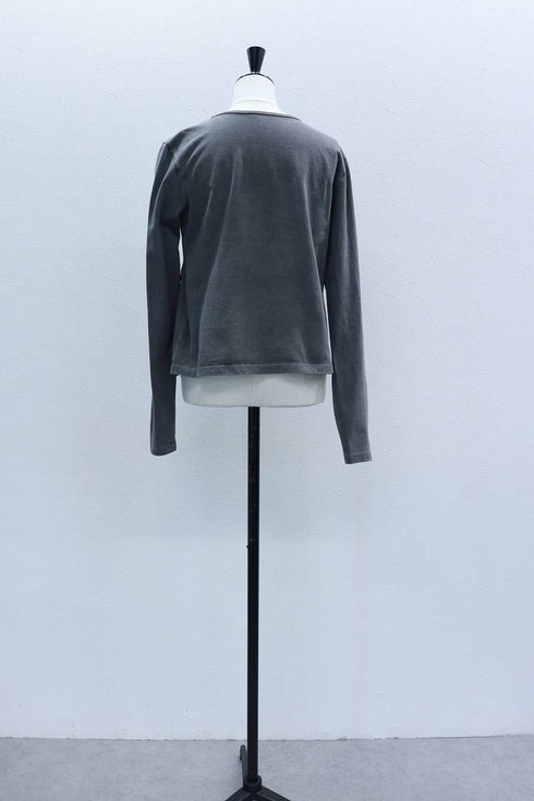【VERSEAU FADE TEXTURE】アシンメトリーラップ シームレススリーブT