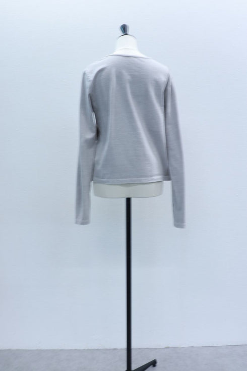 【VERSEAU FADE TEXTURE】アシンメトリーラップ シームレススリーブT
