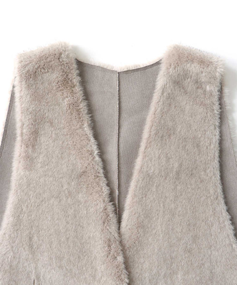 エコラクーンファーショートジレ