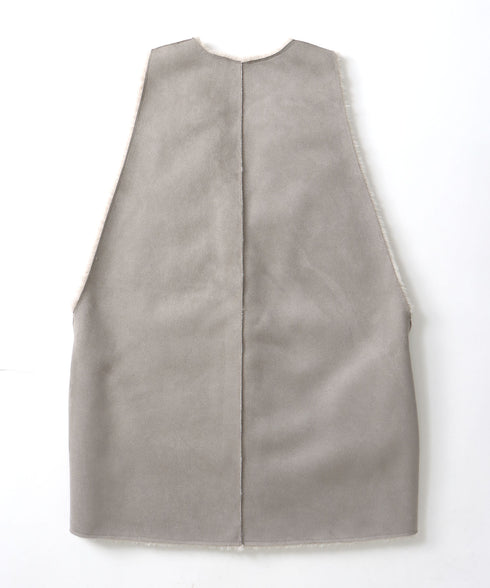 エコラクーンファーショートジレ