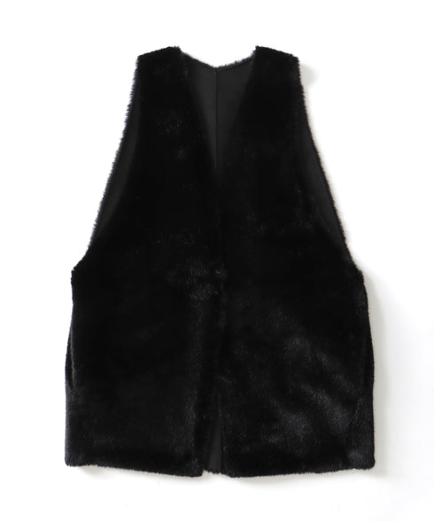 エコラクーンファーショートジレ