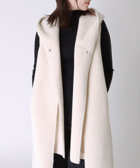 エコムートンリバーシブルフード付きストール