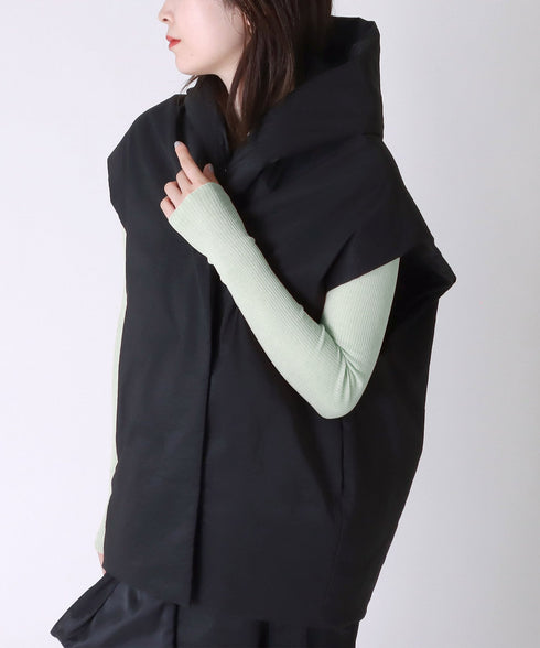 シャイニー中綿フード付きストール