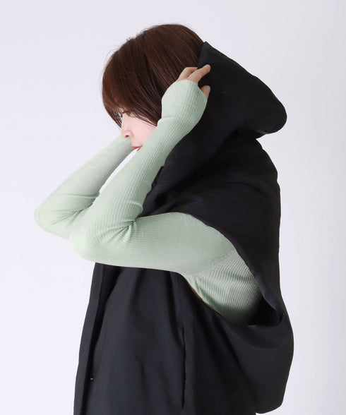 シャイニー中綿フード付きストール