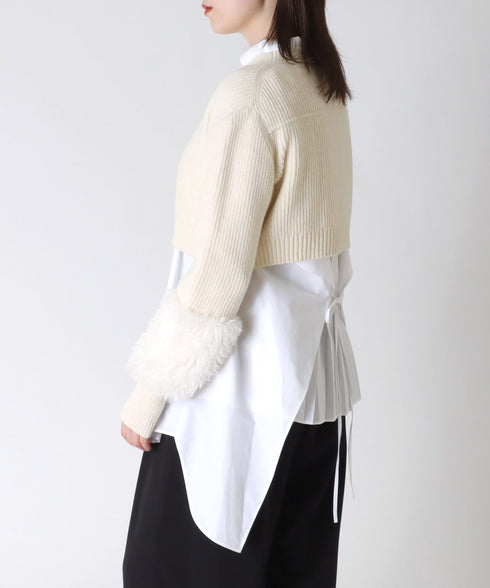 バックプリーツデザインシャツ