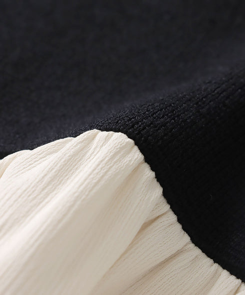 ニットドッキングギャザーワンピース