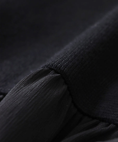 ニットドッキングギャザーワンピース