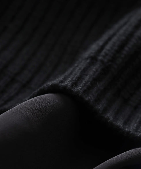 アシメシャツドッキングクロップドニット