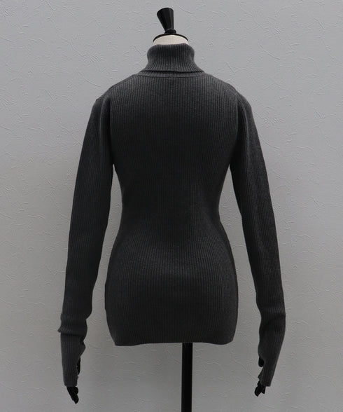 ウールカシミヤ リブタートル