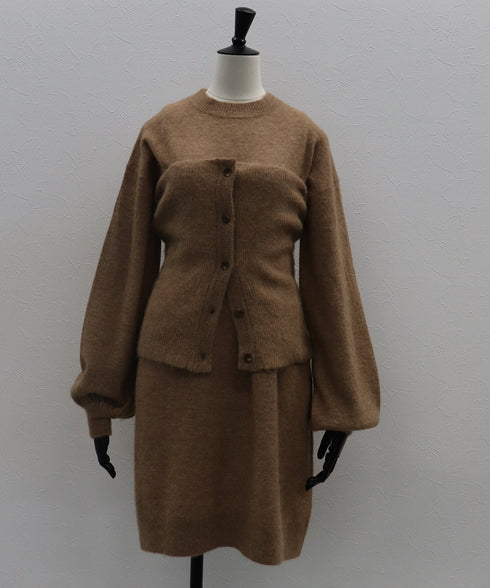 ビスチェ付きアルパカニットワンピース