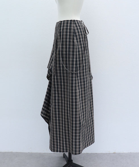 CHECKアシンメトリースカート