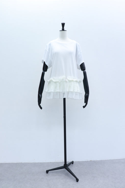 プリーツギャザーペプラムTシャツ