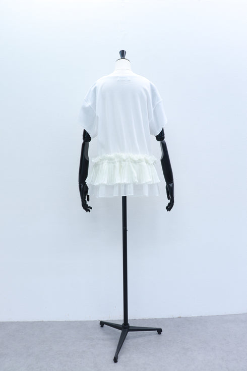 プリーツギャザーペプラムTシャツ