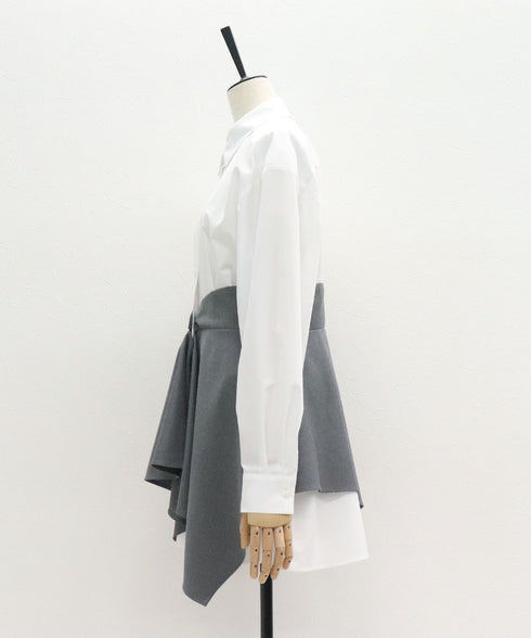 ドッキングペプラムシャツ