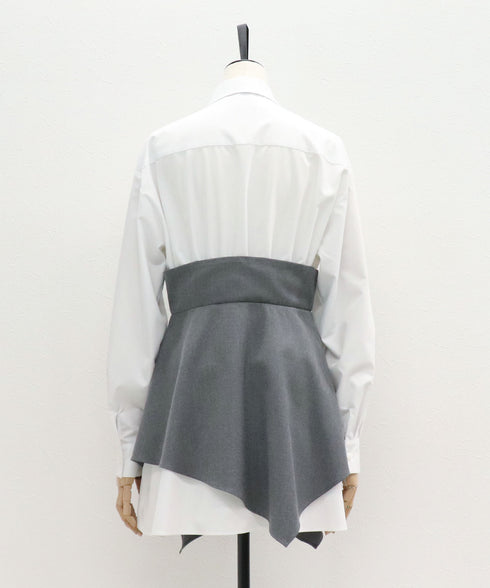 ドッキングペプラムシャツ