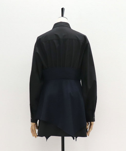 ドッキングペプラムシャツ