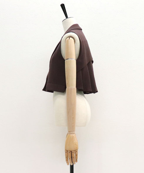 バックプリーツクロップドジレ