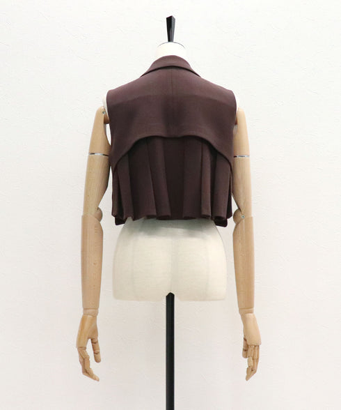 バックプリーツクロップドジレ