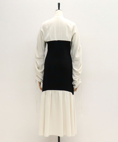 ニットドッキングギャザーワンピース