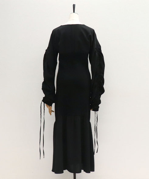 ニットドッキングギャザーワンピース