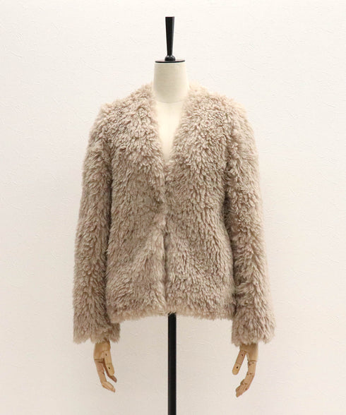 プードルファーカーディガンジャケット