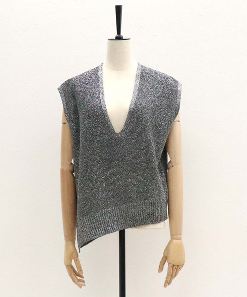 2WAYアシンメトリーラメニットジレ