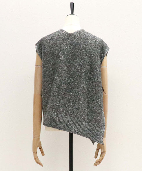 2WAYアシンメトリーラメニットジレ