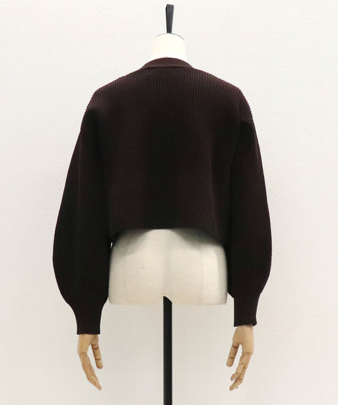 バルーンスリーブクロップドカーディガン