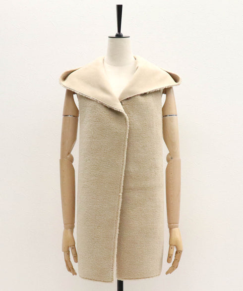 エコムートンリバーシブルフード付きストール