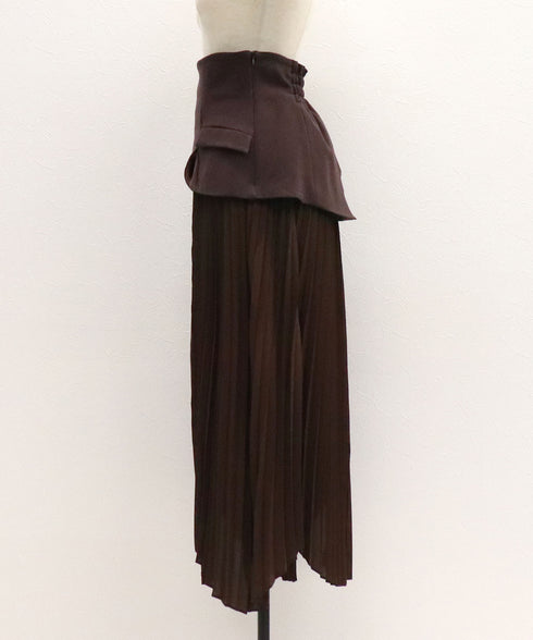 ハイウエストコルセットプリーツスカート