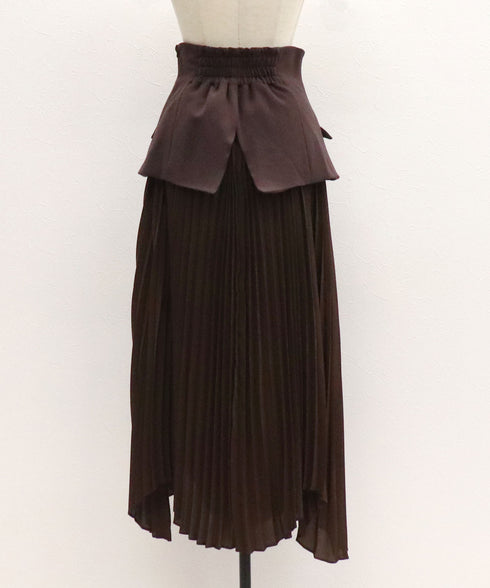 ハイウエストコルセットプリーツスカート