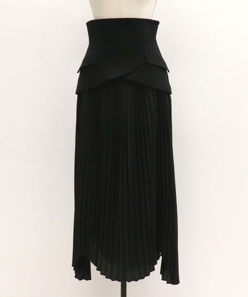 ハイウエストコルセットプリーツスカート