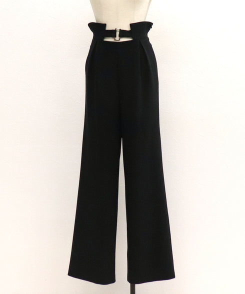 デザインハイウエストストレートパンツ