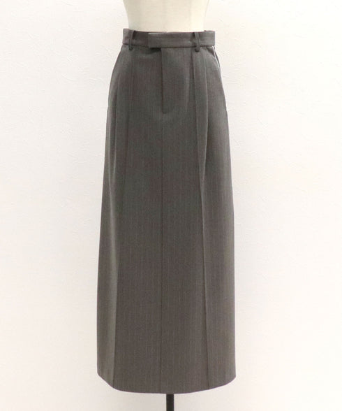 サイドラインピンタックナロースカート(ストライプ)