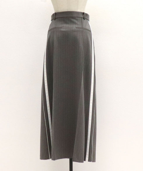 サイドラインピンタックナロースカート(ストライプ)