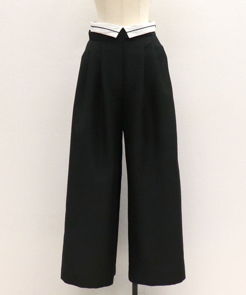 2WAYターンバックハイウエストワイドパンツ
