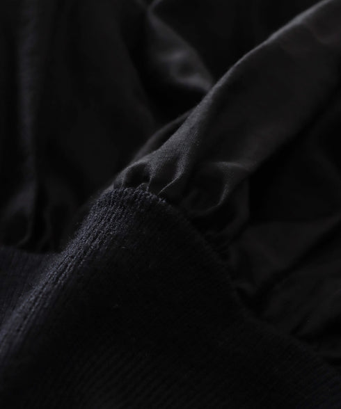 リバーシブルニットコンビバルーンワンピース